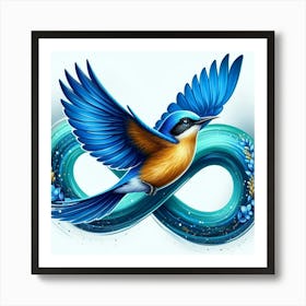 Blue Bird Infinity Art Print