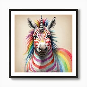 Rainbow Zebra 14 Art Print