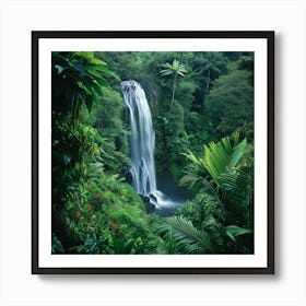 Waterfall In The Jungle Art Print