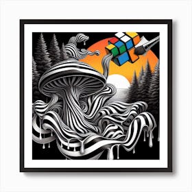 Zebra Cube Art Print