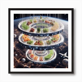 Futuristic Food Tower 1 Art Print