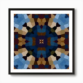 Blue Mosaic Pattern Art Print