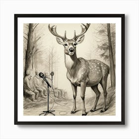 Deer In The Woods 135 Art Print