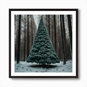 Christmas Tree In The Forest 100 Art Print