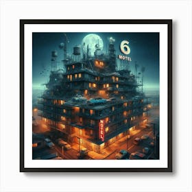 Motel 6 Abandoned City Post Apoloclyptic Dystopia Style C Art Print