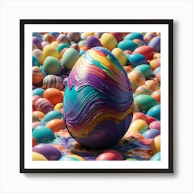 Multicoloured Easter Egg Art Print