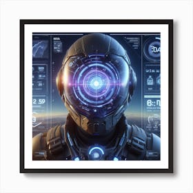 Futuristic Head 2 Art Print