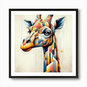 Geometric Giraffe 1 Art Print