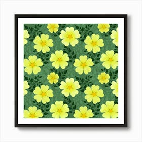 Bloom Flowering Yellow Blade Green Art Print