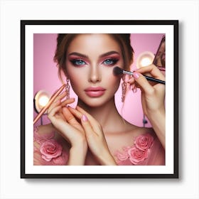 Beautiful Young Woman Makeup Art Print