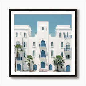 White Buildings With Palm Trees Art Print