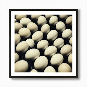 White Eggs In A Tray Art Print