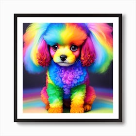 Rainbow Poodle Art Print