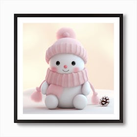 Cute Christmas snowman Art Print