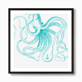 Octopus Cool Vintage Marine Biologist Ocean Sea Life 2 Art Print