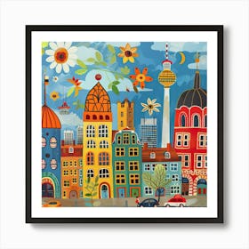 Kids Travel Illustration Berlin 4 Art Print