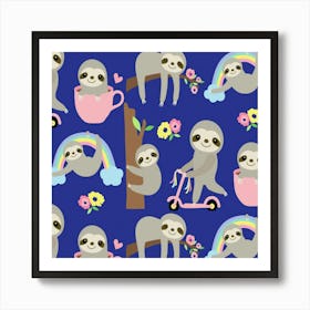 Cute Sloths Art Print