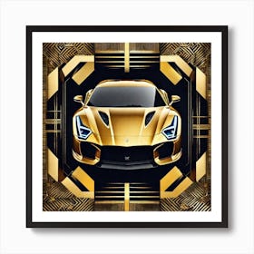 Gold Sports Car 9 Art Print