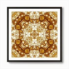 Coffee Symmetrical Pattern And Texture Art Print