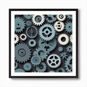 Cogs And Gears Background 1 Art Print