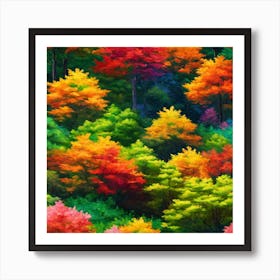 Vibrant colors of autumn trees Art Print