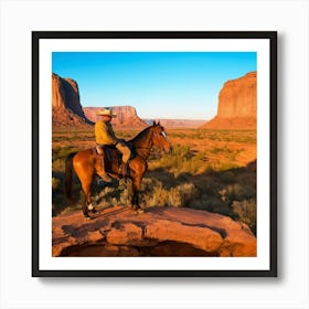 Man On Horse In Monument Valley Art Print