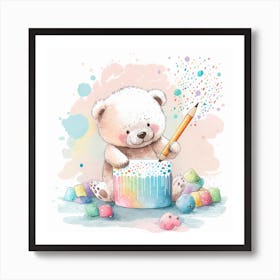 Teddy Bear Drawing Art Print