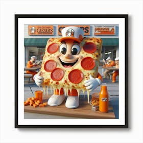 Pizza Mascot Art Print