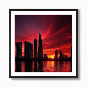 Sunset In Dubai 1 Art Print