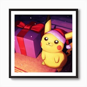 Christmas Pikachu 2 Art Print