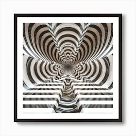 Black and white optical illusion 1 Art Print