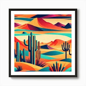 Cactus Desert 1 Art Print