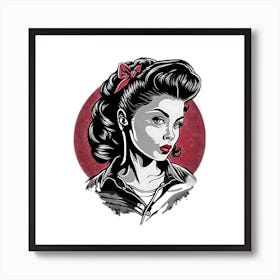 Rockabilly VIntage Pinup Girl Art Print