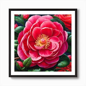 Camellia Splendor: Nature's Artistry Art Print