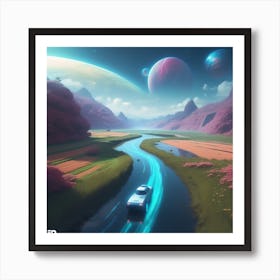 Space Landscape 8 Art Print