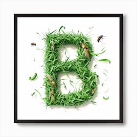 Grass Letter B Art Print