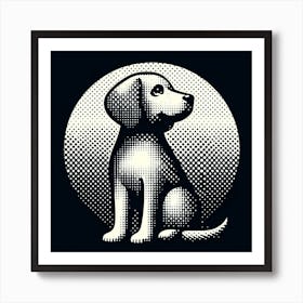 Dog In A Circle 1 Art Print