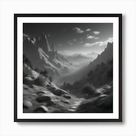 Black And White Landscape 3 Art Print