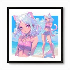 Kawaii Cat Art Print