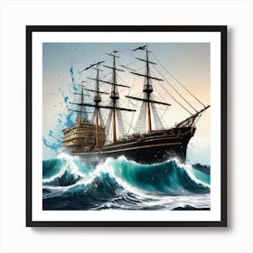 Ship In The Sea 2 Art Print