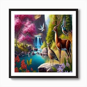 Deer In The Forest Art Print