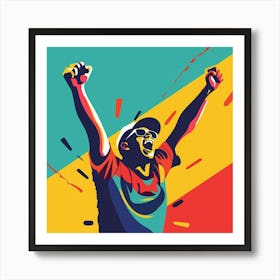 A Sports Fans Cheering Minimal Illustration 1718674625 2 Art Print