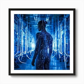 An Avant Garde Representation Of An Advanced Cyber Intelligence System Entwined With Concepts Of Me (3) Art Print