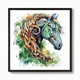 Celtic Horse Portrait Art Print