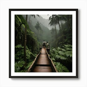 Bridge In The Jungle Art Print