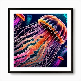 Jellyfish In The Sea Art Print