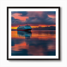 Sunset Cruise Ship 9 Art Print