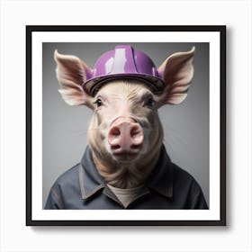 Worker Pig Art Print