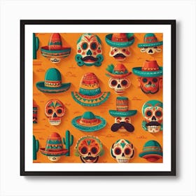 Mexican Masks 2 Art Print