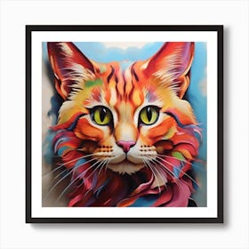 Colorful Cat Art Print